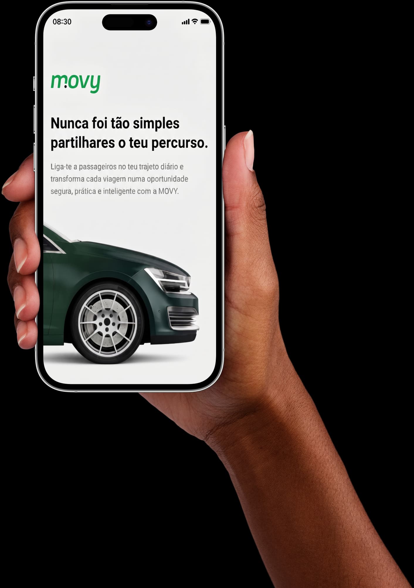Aplicação Movy Motorista num iPhone